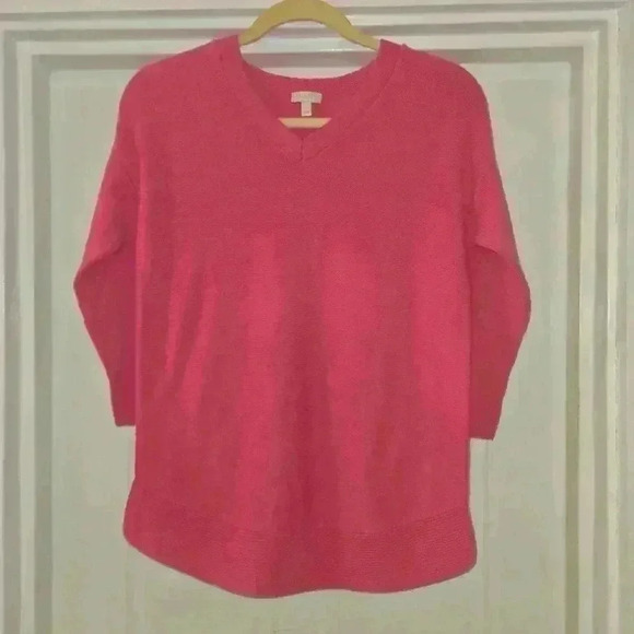 Talbots Womens Lightweight V-Neck Tunic Sweater Pink Size Small - Picture 1 of 11